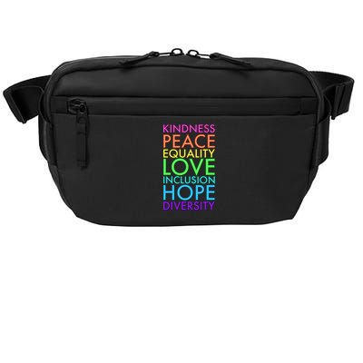 Kindness Peace Equality Love Hope Diversity Crossbody Pack