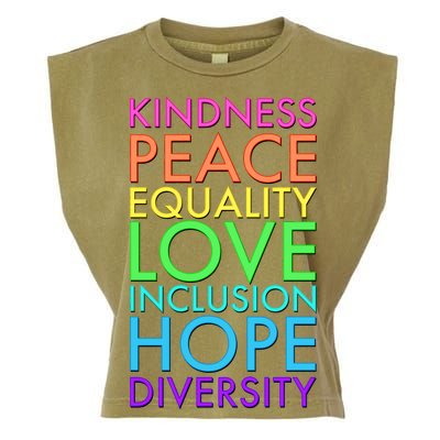 Kindness Peace Equality Love Hope Diversity Garment-Dyed Women's Muscle Tee