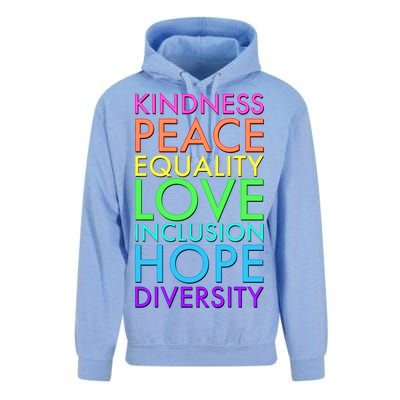 Kindness Peace Equality Love Hope Diversity Unisex Surf Hoodie