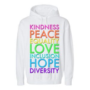 Kindness Peace Equality Love Hope Diversity Garment-Dyed Fleece Hoodie