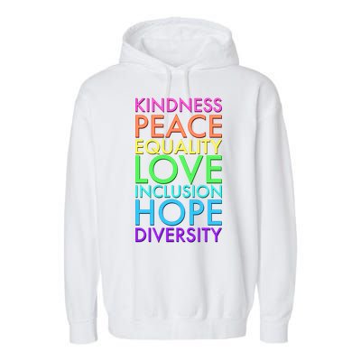 Kindness Peace Equality Love Hope Diversity Garment-Dyed Fleece Hoodie