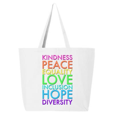 Kindness Peace Equality Love Hope Diversity 25L Jumbo Tote