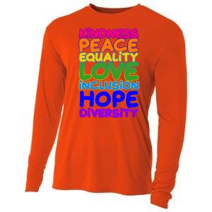 Kindness Peace Equality Love Inclusion Hope Diversity Rainbow Cooling Performance Long Sleeve Crew