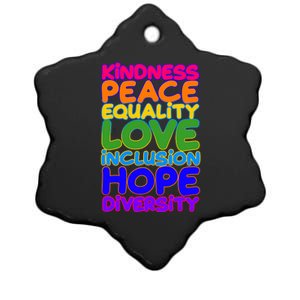 Kindness Peace Equality Love Inclusion Hope Diversity Rainbow Ceramic Star Ornament