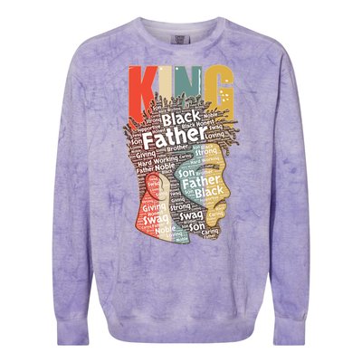 King African American Black Father Colorblast Crewneck Sweatshirt