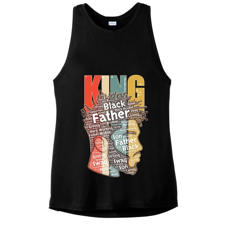 King African American Black Father Ladies PosiCharge Tri-Blend Wicking Tank