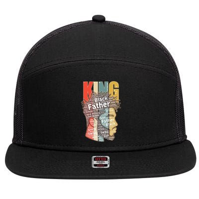 King African American Black Father 7 Panel Mesh Trucker Snapback Hat