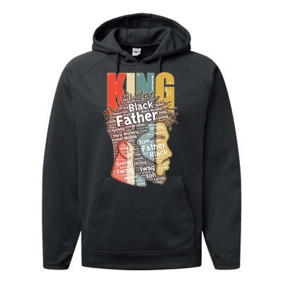 King African American Black Father Performance Fleece Hoodie