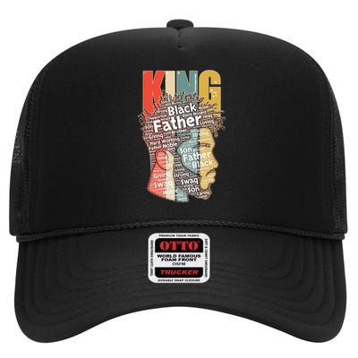 King African American Black Father High Crown Mesh Back Trucker Hat