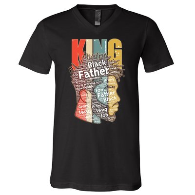 King African American Black Father V-Neck T-Shirt