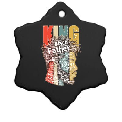 King African American Black Father Ceramic Star Ornament