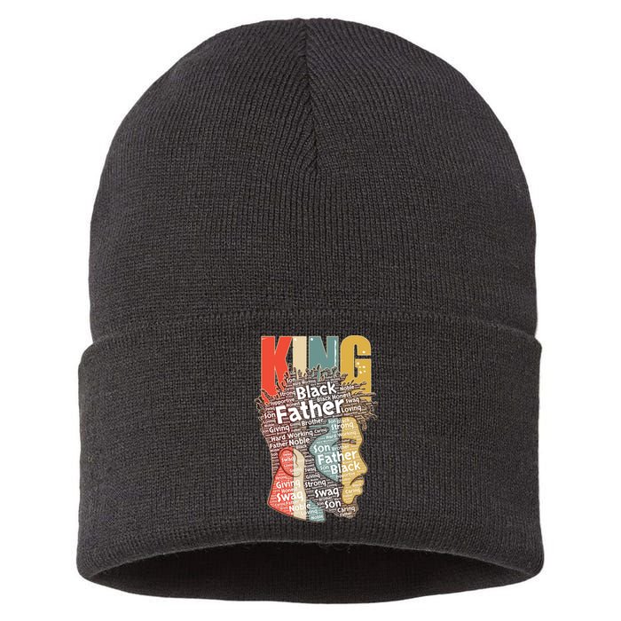 King African American Black Father Sustainable Knit Beanie