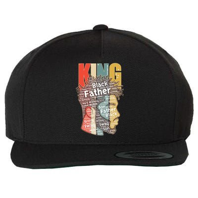 King African American Black Father Wool Snapback Cap