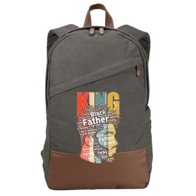 King African American Black Father Cotton Canvas Backpack