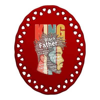 King African American Black Father Ceramic Oval Ornament