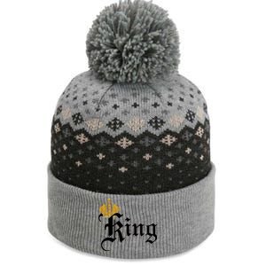 King Crown Old English Logo The Baniff Cuffed Pom Beanie