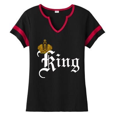 King Crown Old English Logo Ladies Halftime Notch Neck Tee