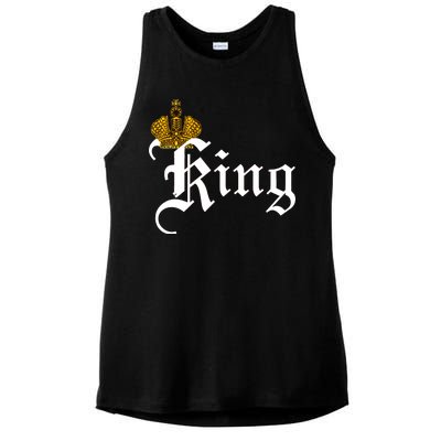 King Crown Old English Logo Ladies PosiCharge Tri-Blend Wicking Tank