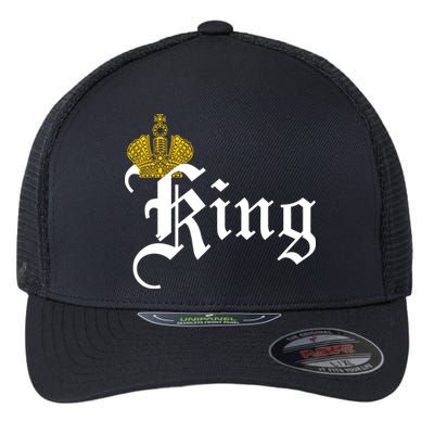 King Crown Old English Logo Flexfit Unipanel Trucker Cap