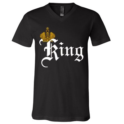 King Crown Old English Logo V-Neck T-Shirt