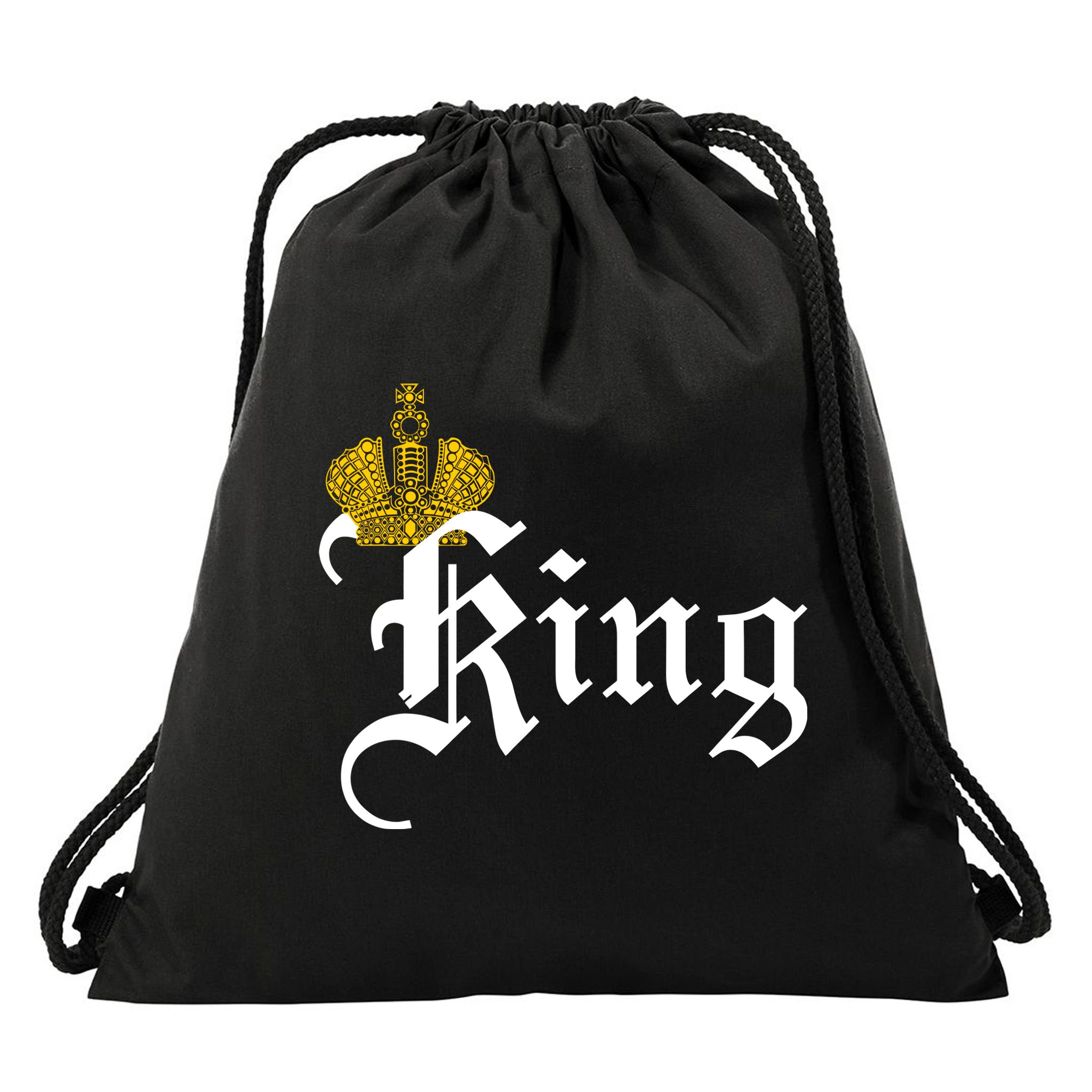 King Crown Old English Logo Drawstring Bag