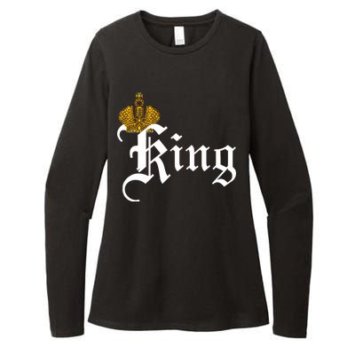 King Crown Old English Logo Womens CVC Long Sleeve Shirt