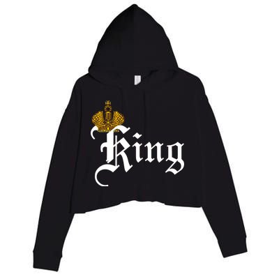 King Crown Old English Logo Crop Fleece Hoodie