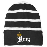 King Crown Old English Logo Striped Beanie with Solid Band