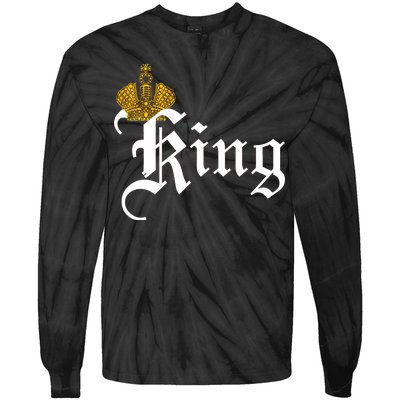 King Crown Old English Logo Tie-Dye Long Sleeve Shirt