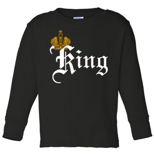 King Crown Old English Logo Toddler Long Sleeve Shirt