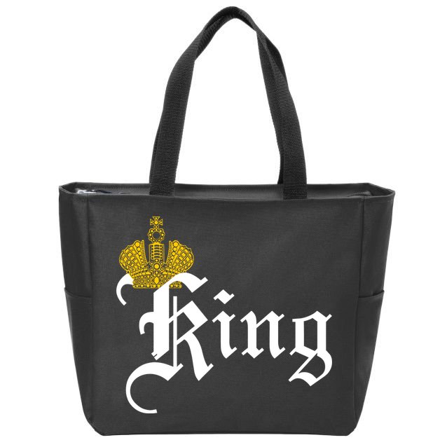 King Crown Old English Logo Zip Tote Bag