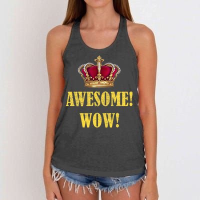 King George Awesome Wow Found Father Hamilton Women's Knotted Racerback Tank