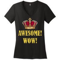 King George Awesome Wow Found Father Hamilton Women's V-Neck T-Shirt