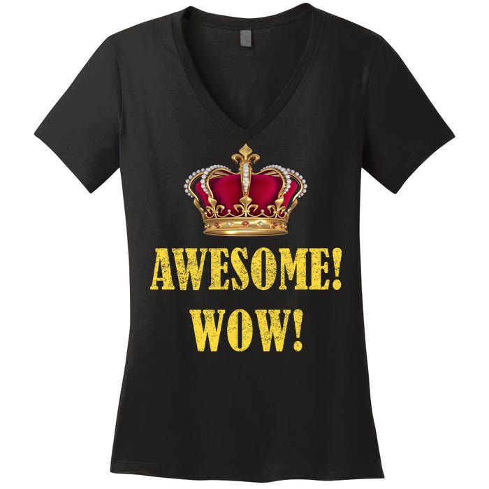 King George Awesome Wow Found Father Hamilton Women's V-Neck T-Shirt