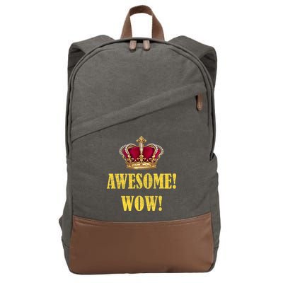 King George Awesome Wow Found Father Hamilton Cotton Canvas Backpack