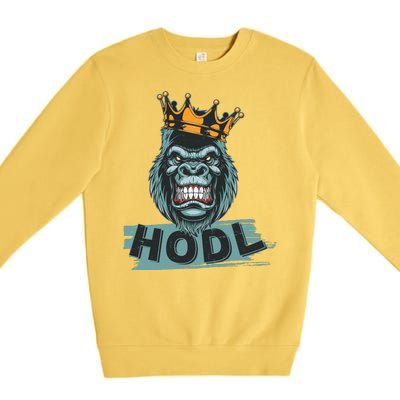 King Gorilla Apes HODL Wall Street Stock Market Premium Crewneck Sweatshirt