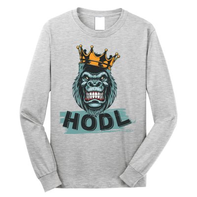King Gorilla Apes HODL Wall Street Stock Market Long Sleeve Shirt