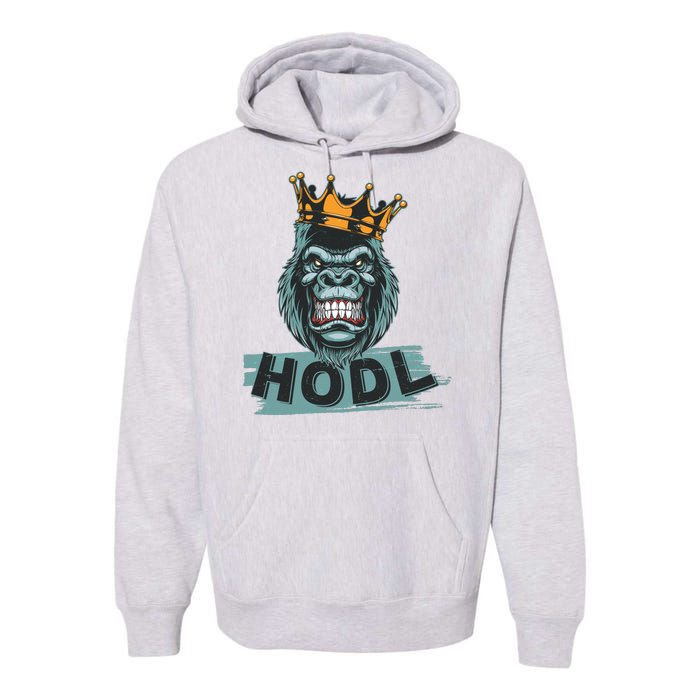 King Gorilla Apes HODL Wall Street Stock Market Premium Hoodie