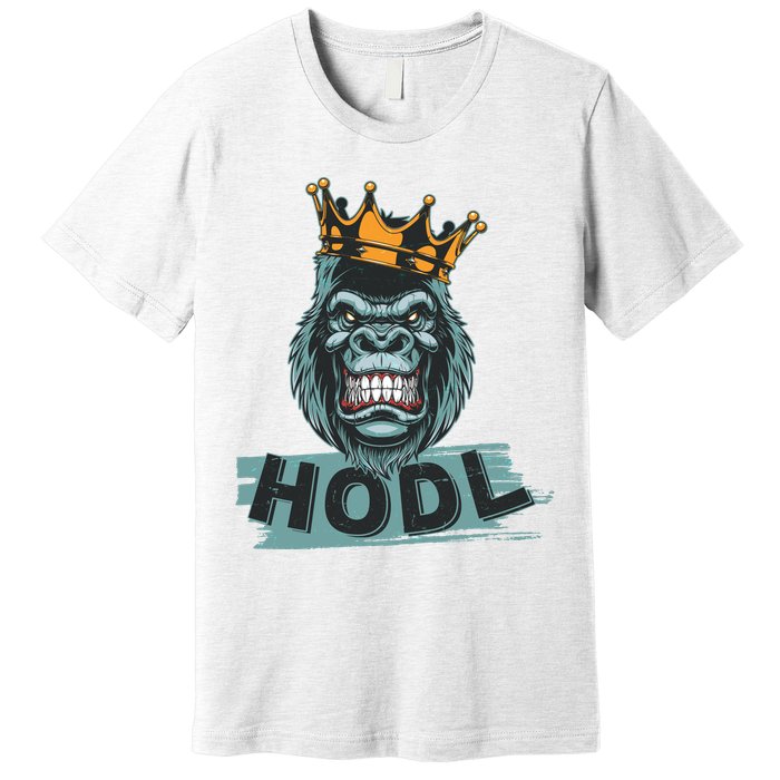 King Gorilla Apes HODL Wall Street Stock Market Premium T-Shirt