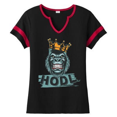 King Gorilla Apes HODL Wall Street Stock Market Ladies Halftime Notch Neck Tee