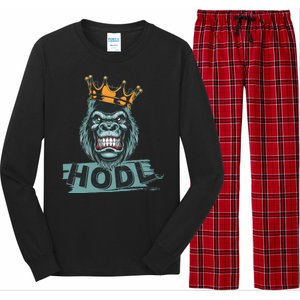 King Gorilla Apes HODL Wall Street Stock Market Long Sleeve Pajama Set