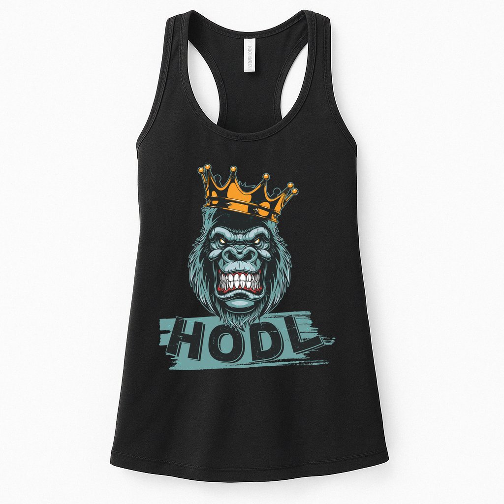 King Gorilla Apes HODL Wall Street Stock Market Womens Tank Top
