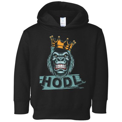 King Gorilla Apes HODL Wall Street Stock Market Toddler Hoodie