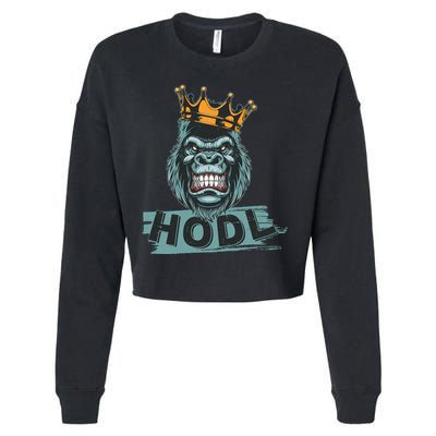 King Gorilla Apes HODL Wall Street Stock Market Cropped Pullover Crew