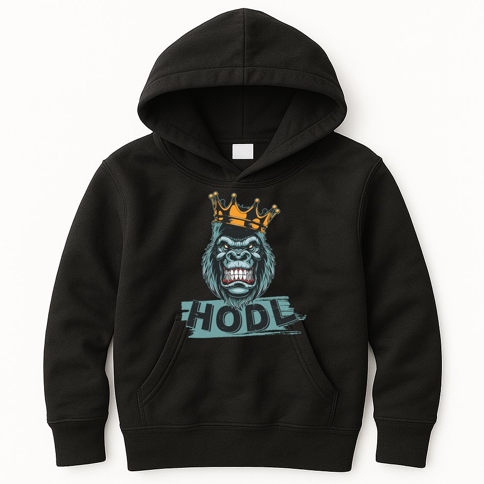 King Gorilla Apes HODL Wall Street Stock Market Kids Hoodie
