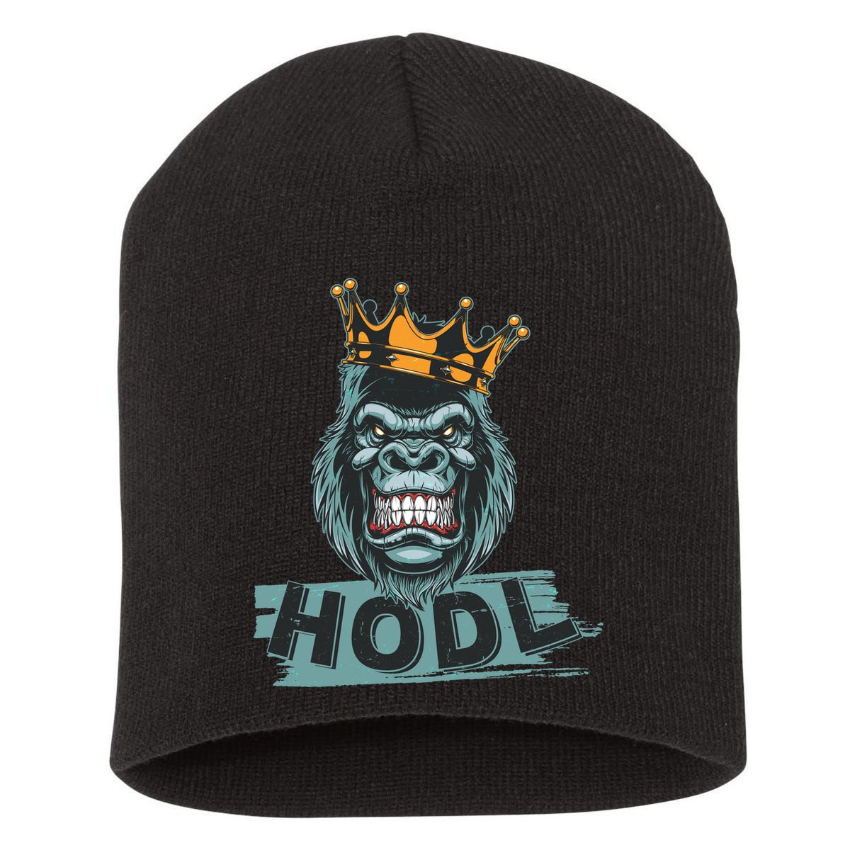 King Gorilla Apes HODL Wall Street Stock Market Short Acrylic Beanie