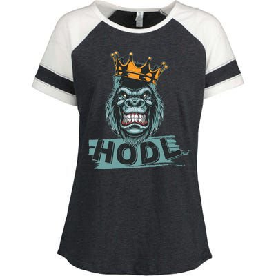 King Gorilla Apes HODL Wall Street Stock Market Enza Ladies Jersey Colorblock Tee