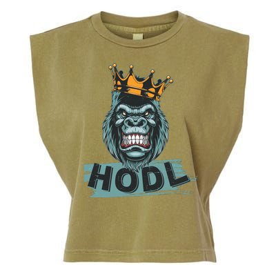 King Gorilla Apes HODL Wall Street Stock Market Garment-Dyed Women's Muscle Tee