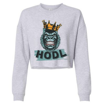 King Gorilla Apes HODL Wall Street Stock Market Cropped Pullover Crew