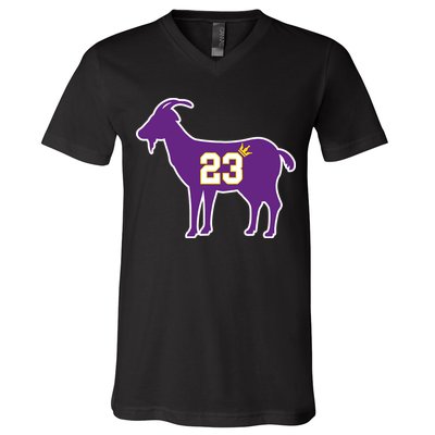 King LA Bron The Goat 23 Basketball V-Neck T-Shirt